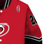personalized carolina hurricanes chevron style red varsity jacket best selling