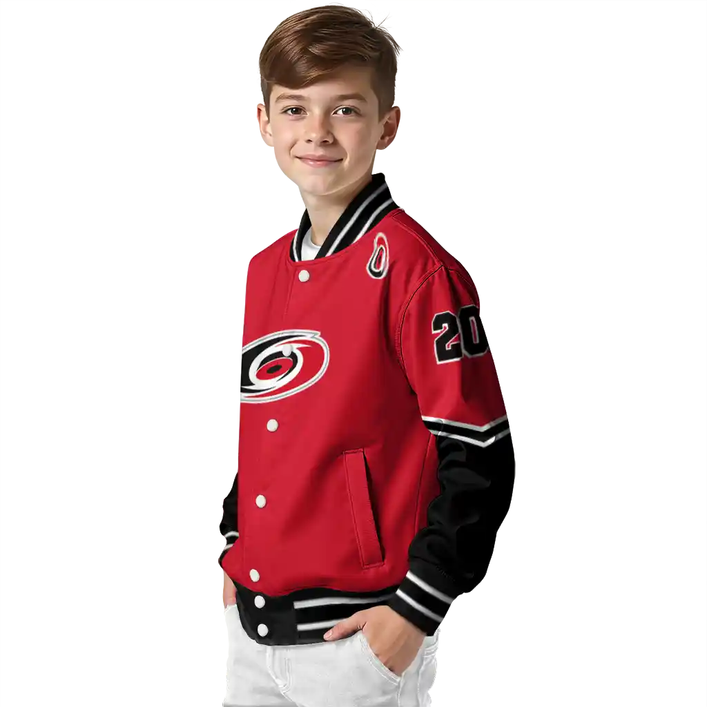 personalized carolina hurricanes chevron style red varsity jacket trendy personalized carolina hurricanes chevron style red varsity jacket trendy