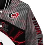 personalized carolina hurricanes electric flash red varsity jacket best selling