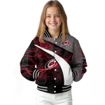 personalized carolina hurricanes electric flash red varsity jacket best selling