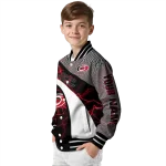 personalized carolina hurricanes electric flash red varsity jacket best selling