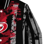 personalized carolina hurricanes star stripes red black varsity jacket best selling
