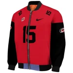 personalized carolina hurricanes team patch red bomber jacket best selling