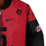 personalized carolina hurricanes team patch red bomber jacket best selling