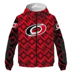 personalized carolina hurricanes trellis mesh red windbreaker jacket best selling