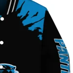 personalized carolina panthers burst splatter blue varsity jacket best selling
