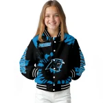 personalized carolina panthers burst splatter blue varsity jacket best selling