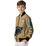 personalized carolina panthers claw tear beige bomber jacket best selling