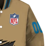 personalized carolina panthers claw tear beige varsity jacket best selling