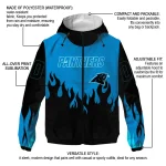personalized carolina panthers flame trim blue black windbreaker jacket best selling