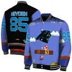 personalized carolina panthers mario blocks blue black varsity jacket best selling