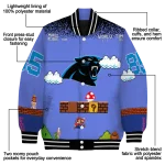 personalized carolina panthers mario blocks blue black varsity jacket best selling