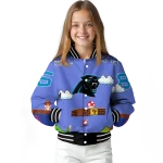 personalized carolina panthers mario blocks blue black varsity jacket best selling