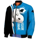 personalized carolina panthers snoopy head blue bomber jacket best selling