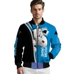 personalized carolina panthers snoopy head blue bomber jacket best selling