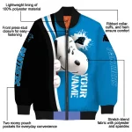 personalized carolina panthers snoopy head blue bomber jacket best selling