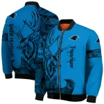 personalized carolina panthers tribal deer art blue bomber jacket best selling
