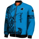 personalized carolina panthers tribal deer art blue bomber jacket best selling