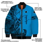 personalized carolina panthers tribal deer art blue bomber jacket best selling