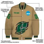personalized charlotte 49ers claw effect beige varsity jacket best selling