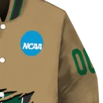 personalized charlotte 49ers claw effect beige varsity jacket best selling