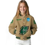 personalized charlotte 49ers claw effect beige varsity jacket best selling