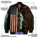 personalized charlotte 49ers flag wood brown bomber jacket best selling