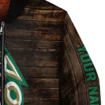 personalized charlotte 49ers flag wood brown bomber jacket best selling