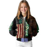 personalized charlotte 49ers flag wood brown bomber jacket best selling