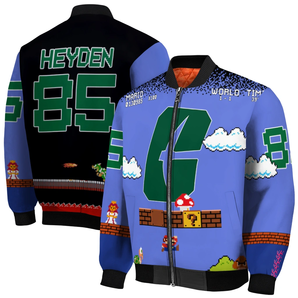 personalized charlotte 49ers mario blocks blue black bomber jacket best selling personalized charlotte 49ers mario blocks blue black bomber jacket best selling