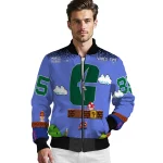 personalized charlotte 49ers mario blocks blue black bomber jacket best selling