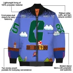 personalized charlotte 49ers mario blocks blue black bomber jacket best selling