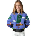 personalized charlotte 49ers mario blocks blue black bomber jacket best selling