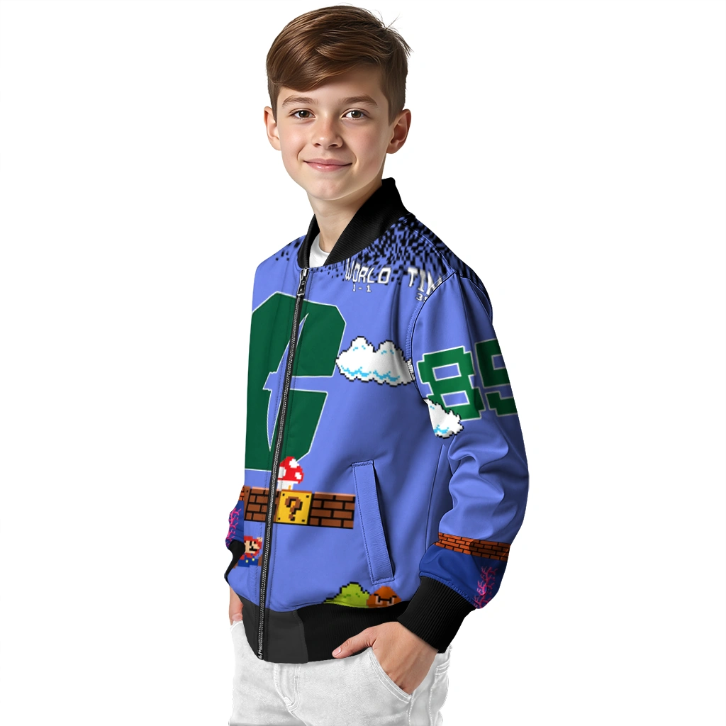 personalized charlotte 49ers mario blocks blue black bomber jacket trendy personalized charlotte 49ers mario blocks blue black bomber jacket trendy