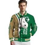 personalized charlotte 49ers snoopy head green varsity jacket best selling