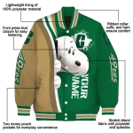personalized charlotte 49ers snoopy head green varsity jacket best selling
