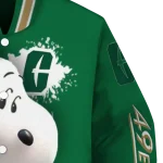personalized charlotte 49ers snoopy head green varsity jacket best selling