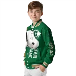 personalized charlotte 49ers snoopy head green varsity jacket best selling