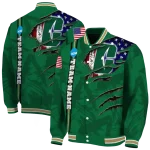 personalized charlotte 49ers usa flag claws green varsity jacket best selling