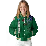 personalized charlotte 49ers usa flag claws green varsity jacket best selling