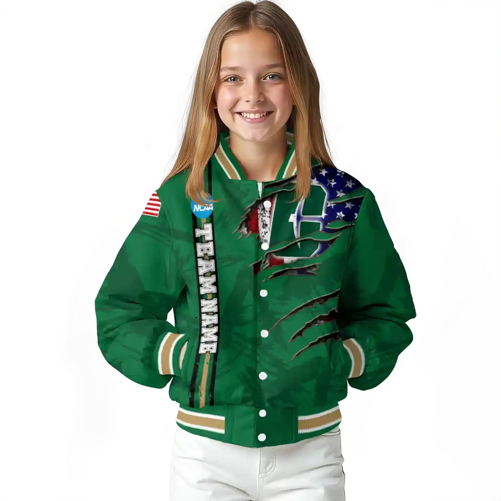 personalized charlotte 49ers usa flag claws green varsity jacket top rated personalized charlotte 49ers usa flag claws green varsity jacket top rated