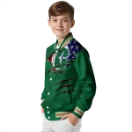 personalized charlotte 49ers usa flag claws green varsity jacket best selling