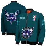 personalized charlotte hornets claw slash teal bomber jacket best selling