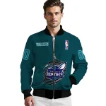 personalized charlotte hornets claw slash teal bomber jacket best selling