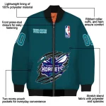 personalized charlotte hornets claw slash teal bomber jacket best selling