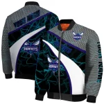 personalized charlotte hornets electric flash teal bomber jacket best selling