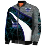 personalized charlotte hornets electric flash teal bomber jacket best selling