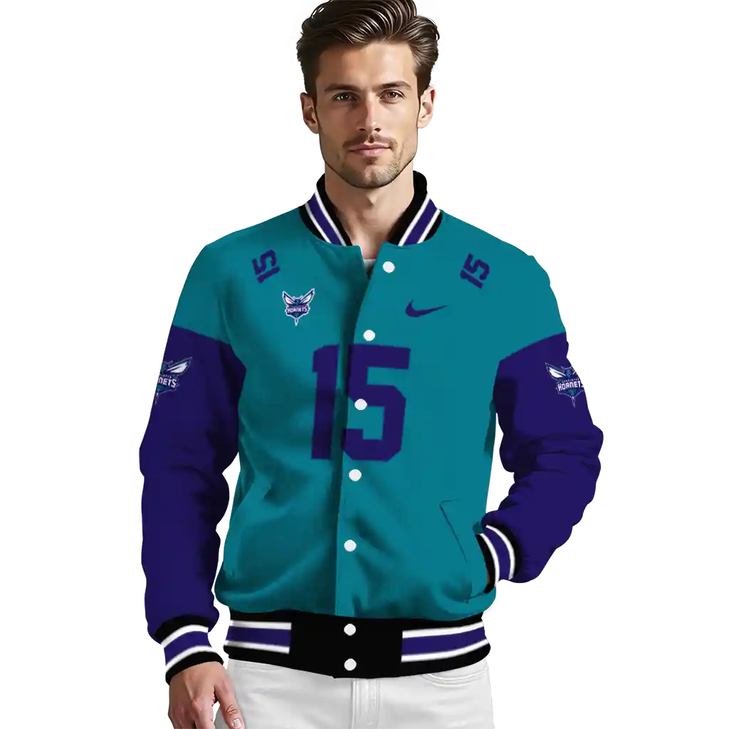 personalized charlotte hornets team patch teal varsity jacket high quality personalized charlotte hornets team patch teal varsity jacket high quality