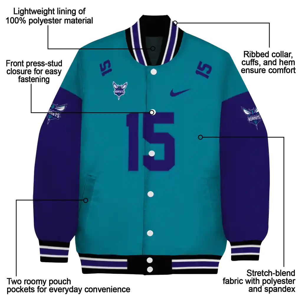 personalized charlotte hornets team patch teal varsity jacket new arrival personalized charlotte hornets team patch teal varsity jacket new arrival