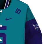 personalized charlotte hornets team patch teal varsity jacket best selling